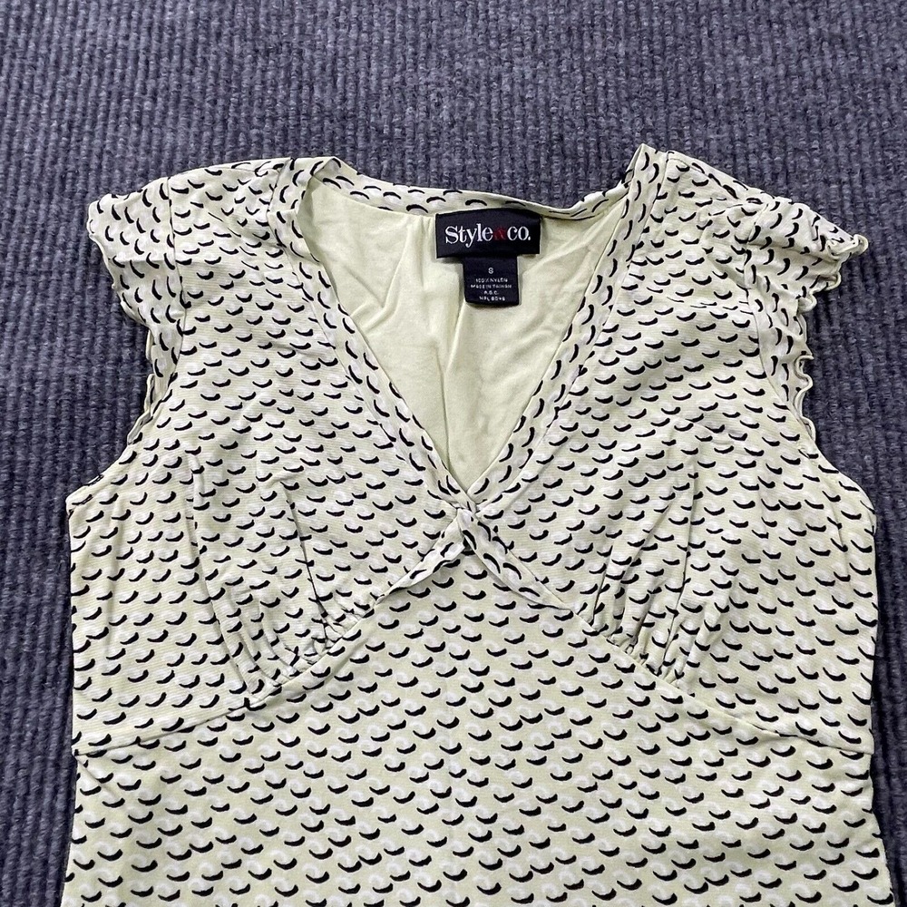 Style Co Tank Top Womens Small S Green All Over Print Lined Nylon Sleeveless‎ - Picture 4 of 11